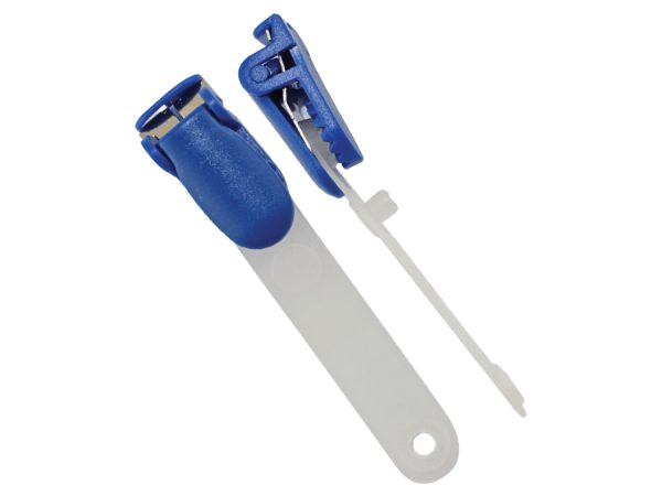 pinza plastico nailon moldeado azul