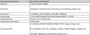 llevero de cuero rfid