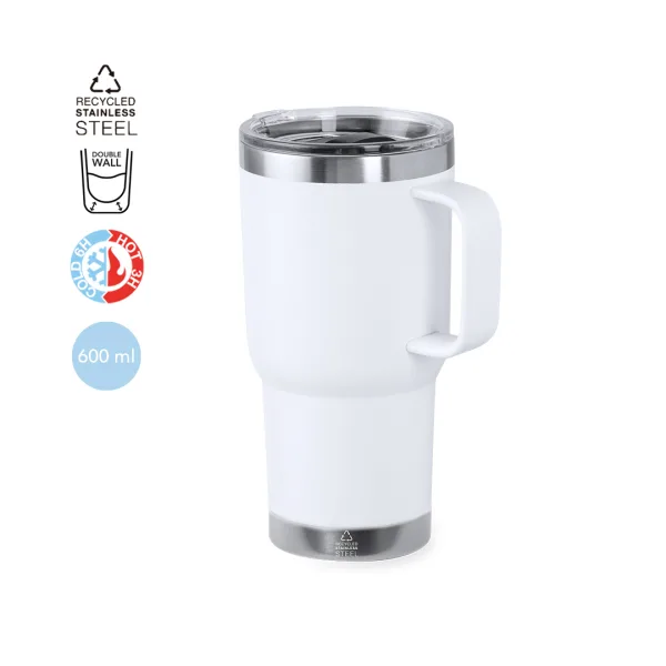 Taza térmica de 600 ml fabricada en acero inoxidable reciclado