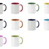 Taza cerámica sublimación 350 ml con asa e interior de colores vivos